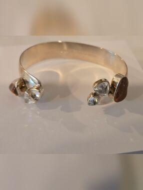 Lilly Barrack Citrine And Diamond Cuff Bracelet